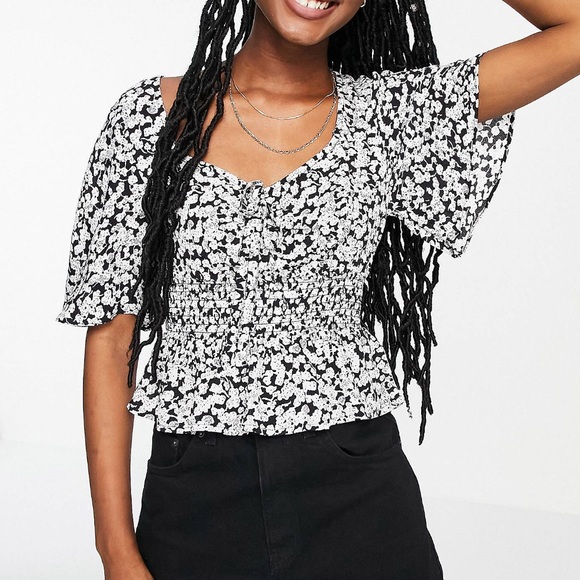 Miss Selfridge Tops - ASOS Miss Selfridge shirred blouse